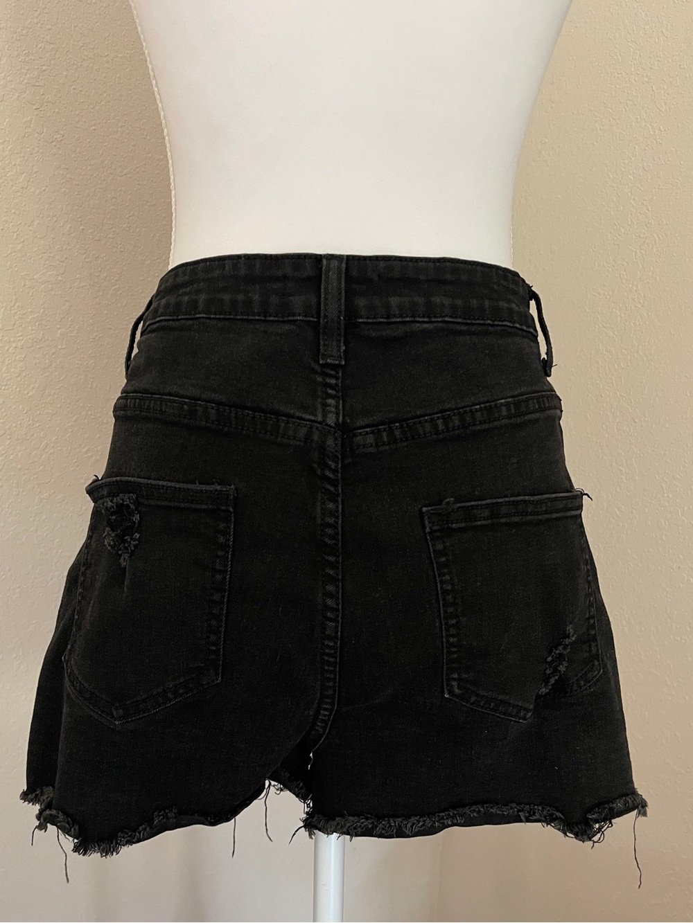 Fashion Nova Black High-Waist Studded Denim Shorts - Picture 3 of 8